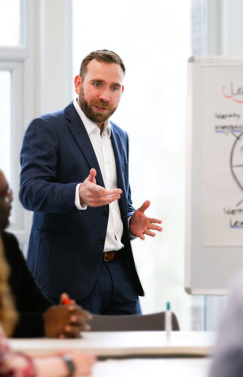 Andrew leading a leader development workshop